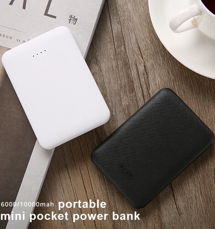 Portable Mini Power Bank 6000/10000Mah Power Banks Mini Powerbank Usb Chargers for Mobile Phone