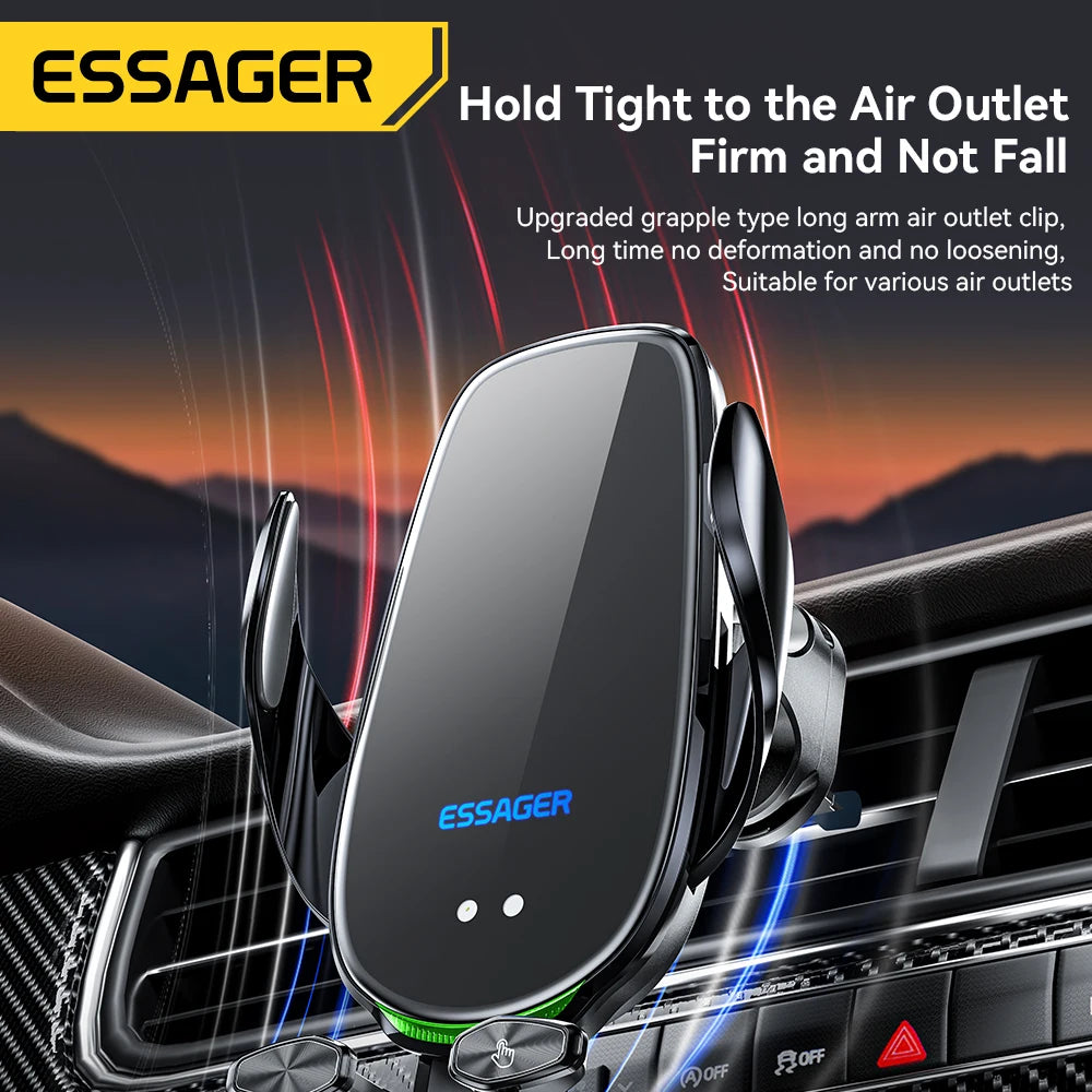 Essager Qi 15W Wireless Charger Car Phone Holder In Car Air Vent Mount For iPhone 14 13 12 X Pro Max Xiaomi Huawei Fast Charging