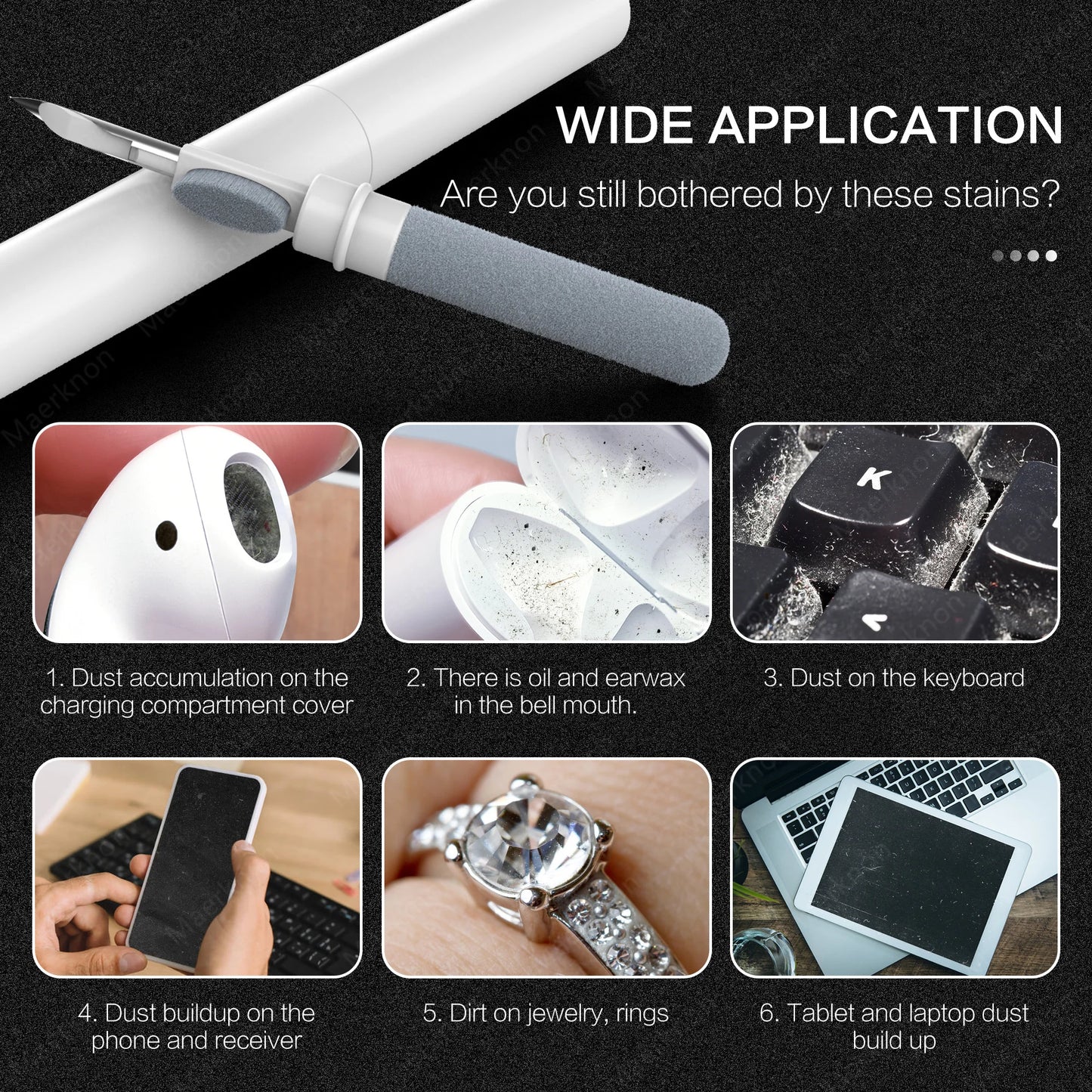 Bluetooth Earbud Cleaning Pen Wireless Earphones Cleaner Kit Clean Brush for Airpods Pro Bluetooth Earphones Case Cleaning Tools