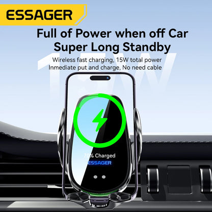 Essager Qi 15W Wireless Charger Car Phone Holder In Car Air Vent Mount For iPhone 14 13 12 X Pro Max Xiaomi Huawei Fast Charging